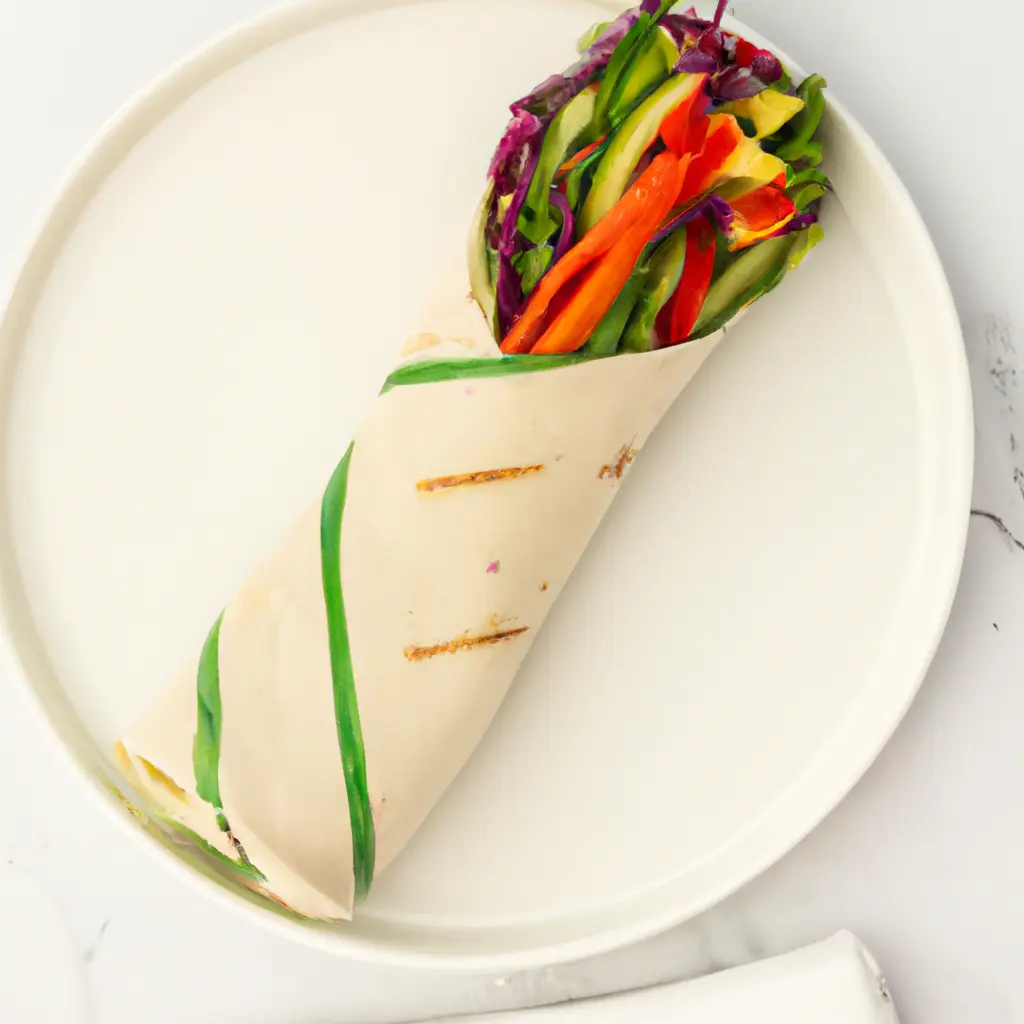 Rainbow Veggie and Hummus Wrap