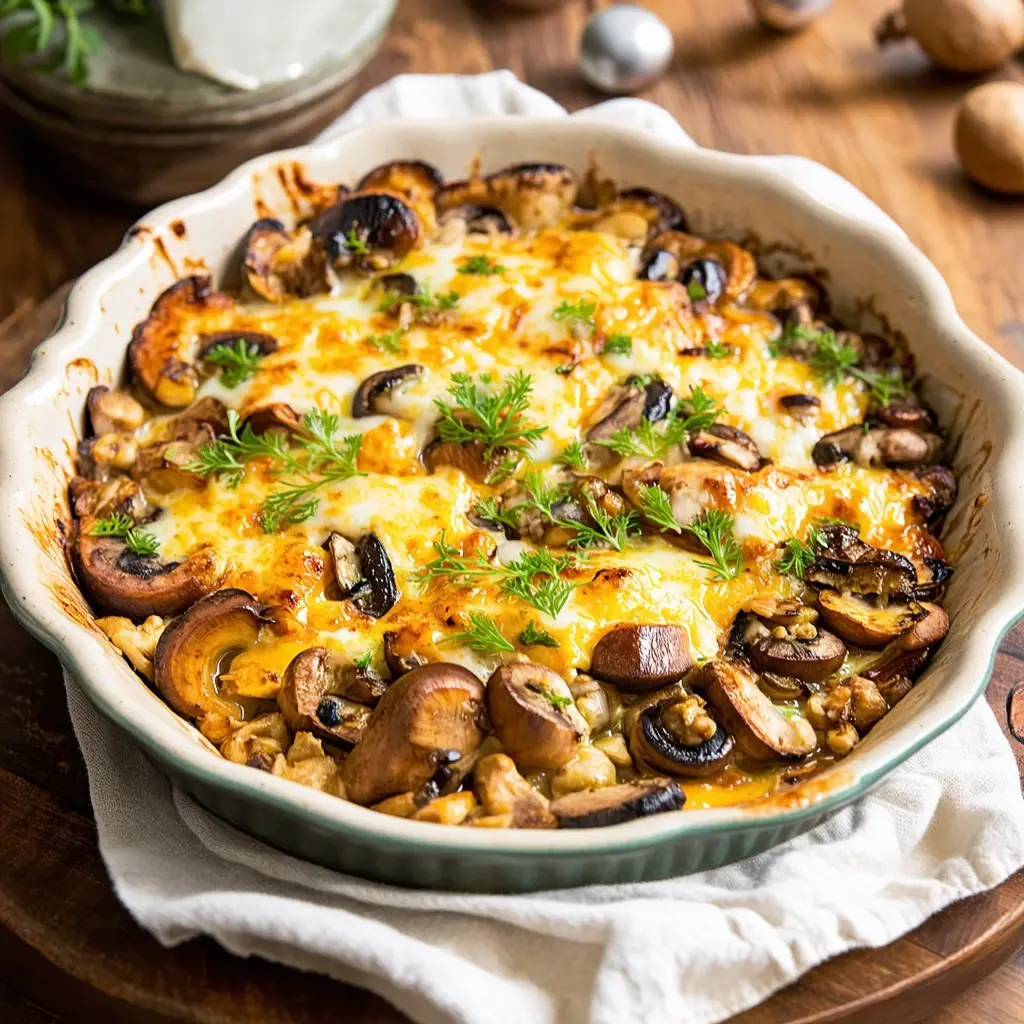 Herbed roasted lion's mane mushrooms served with fresh garnish